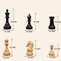 Dimensional chart for the 3.9" Craftsman Series Staunton chess pieces.