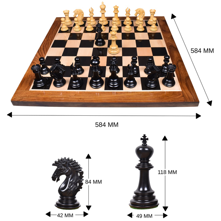4.6" Mogul Staunton Luxury Chess Set Combo - Pieces in Ebony Wood with Board and Box