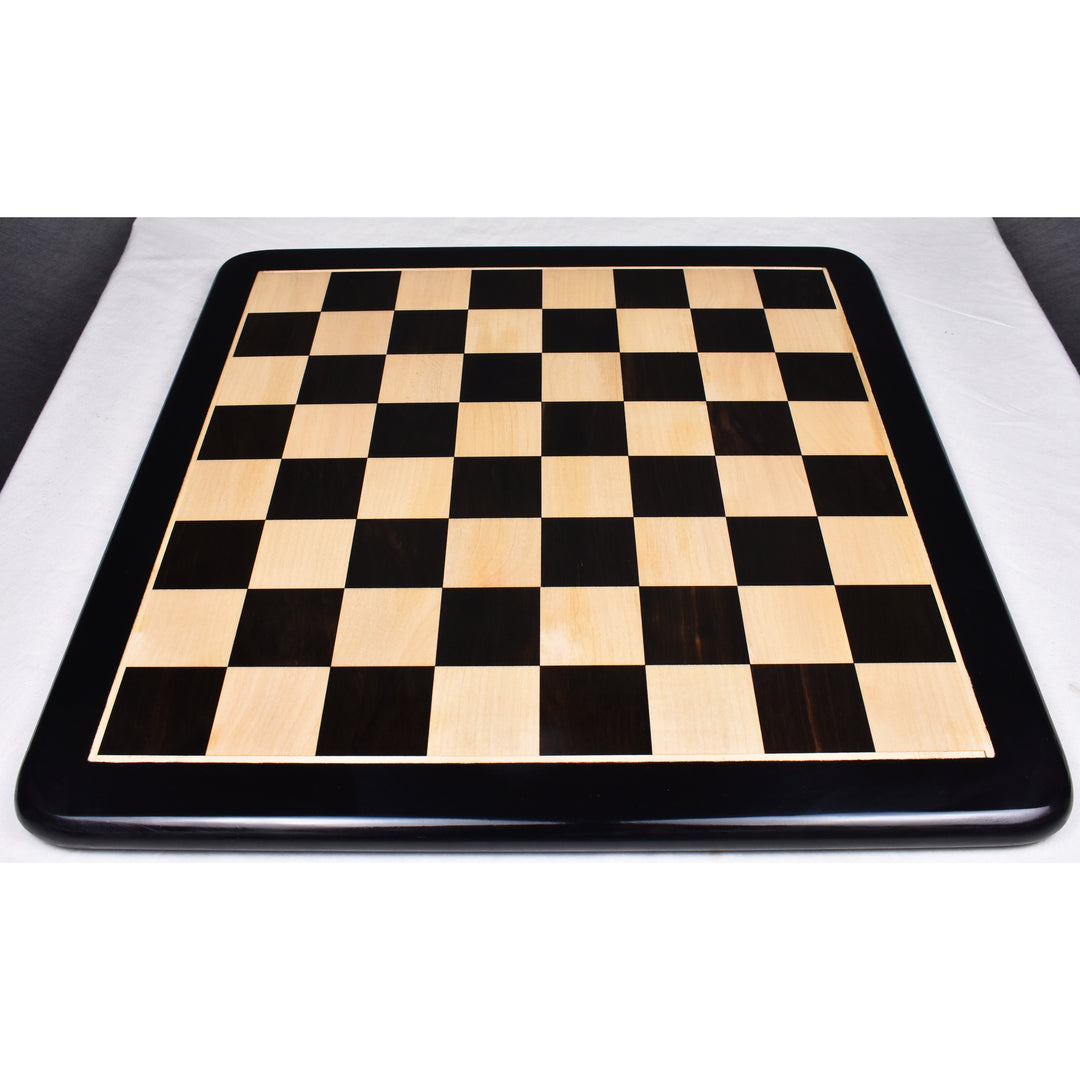 Slightly Imperfect 17" Large Solid Inlaid Wood - Ebony & Maple Wood Chess board - Square of 45 mm - Warehouse Clearance - USA Shipping Only
