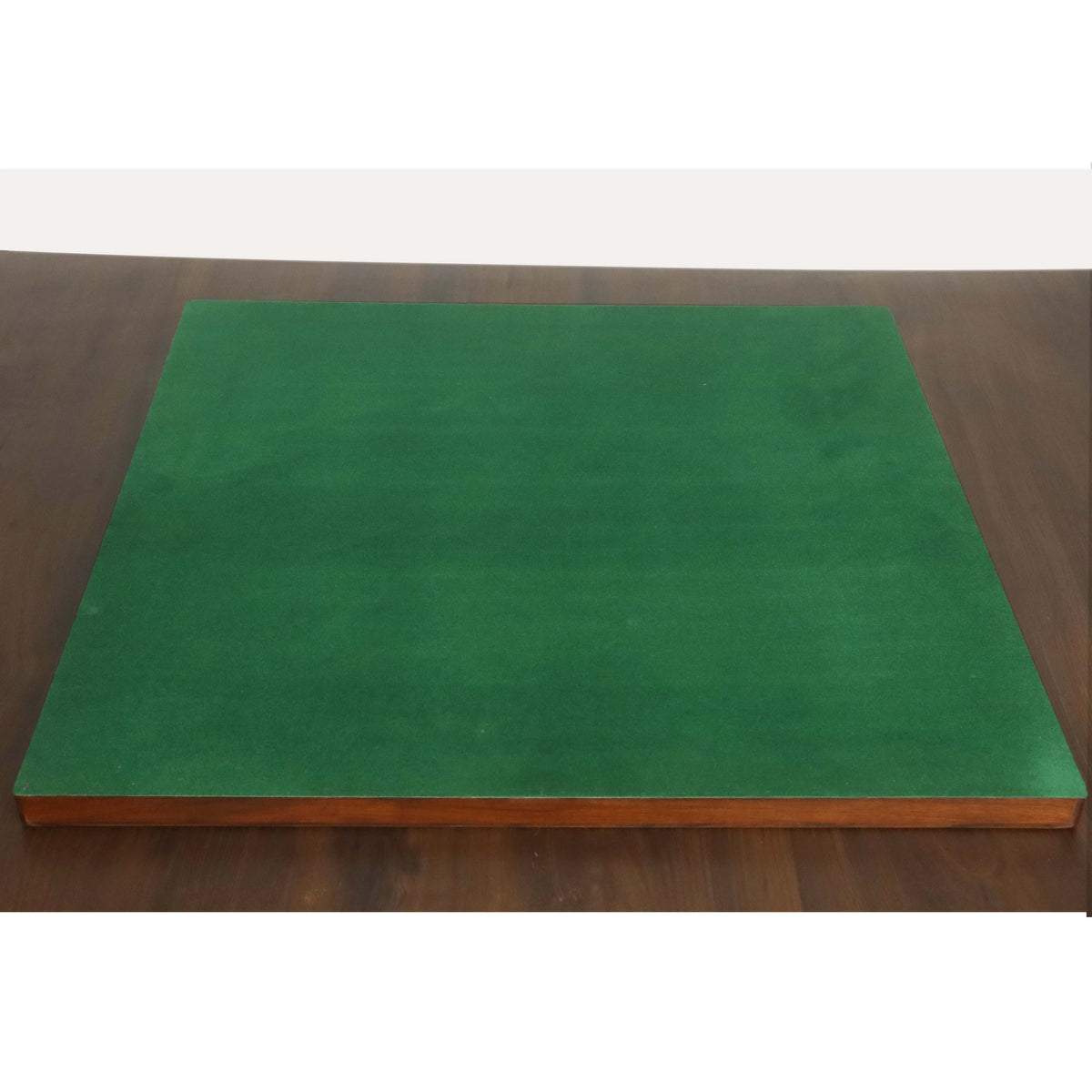 The underside of the Royal Chess Mall wooden chessboard featuring a premium green felt base for surface protection.