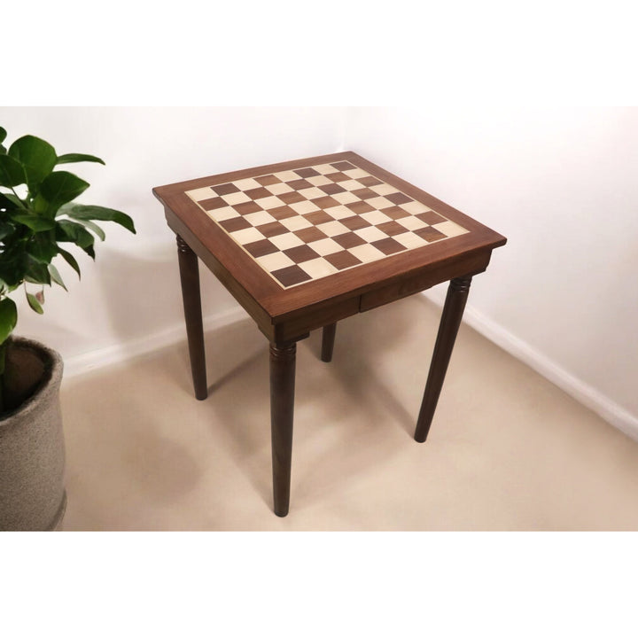 Combo of 23" Tournament Golden Rosewood & Maple Chess Board Table with Drawers - 27" Height with 4.1" Pro Staunton Weighted Sheesham wood Chess Pieces