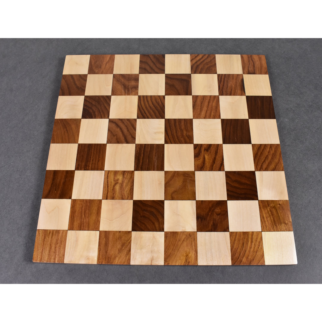 3.9" Zadar Series Modern Minimalist Combo Chess Set - Pieces in Golden Rosewood with Borderless Board and Box