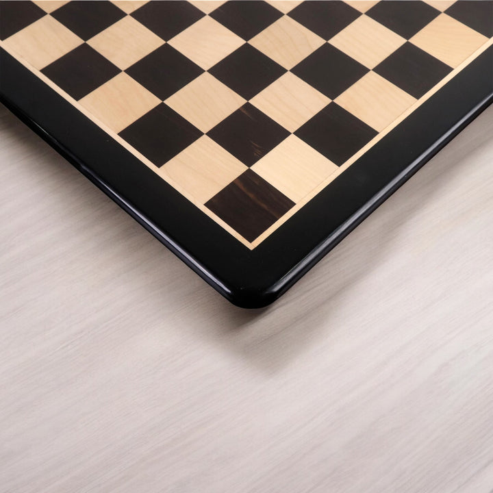 Slightly Imperfect 21" Solid Inlaid Ebony & Maple Wood Chess board - Square of 55 mm - Warehouse Clearance - Europe Shipping Only