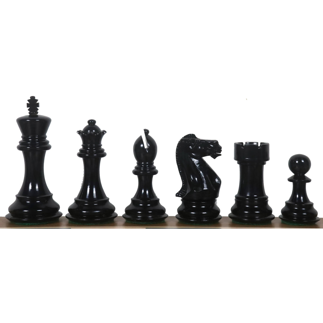 4.1" Pro Staunton Black & White Lacquered Wooden Chess Set- Chess Pieces Only - Warehouse Clearance - USA Shipping Only
