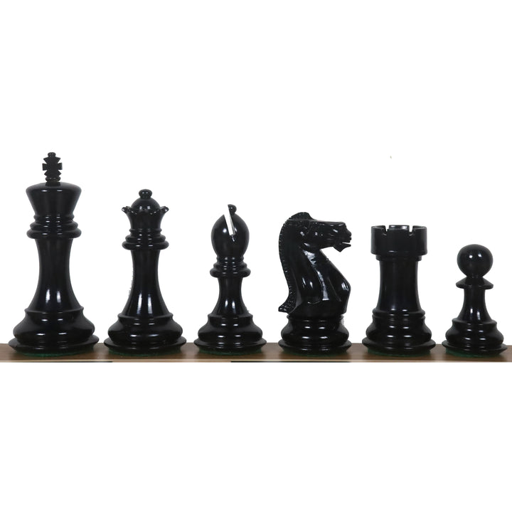 4.1" Pro Staunton Black & White Lacquered Wooden Chess Set- Chess Pieces Only - Warehouse Clearance - USA Shipping Only