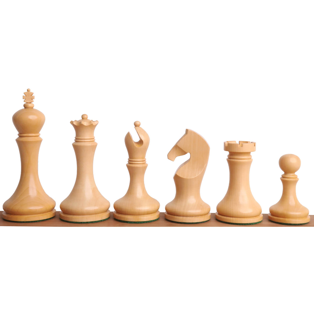 Slightly Imperfect 3.9" Zadar Series Modern Minimalist Chess Set- Chess Pieces Only- Weighted Ebonised Boxwood