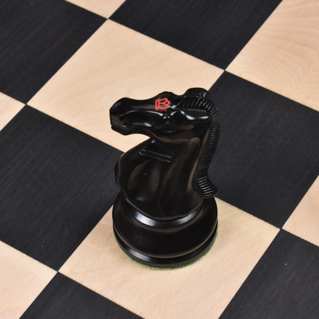 Combo of 3.9" Lessing Staunton Chess Set - Pieces in Ebony Wood With Board and Box