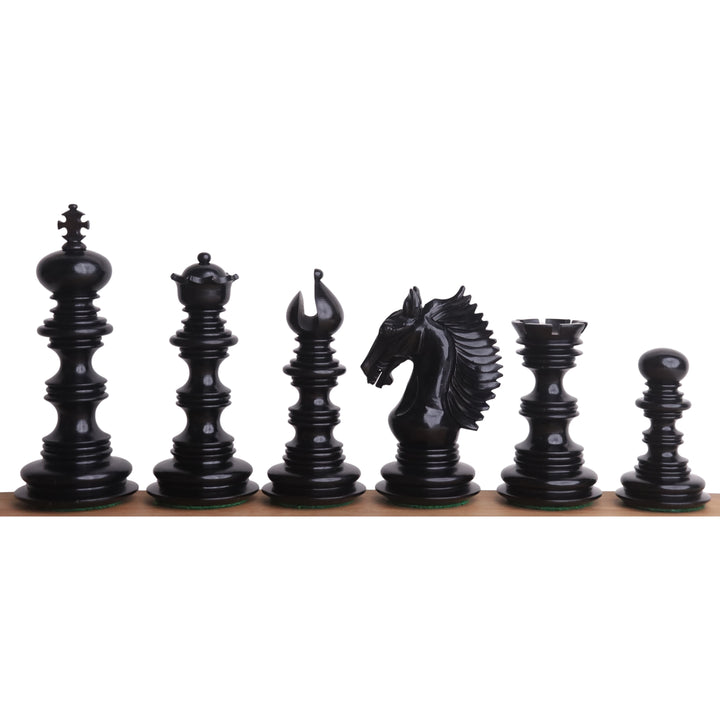 4.5" Gallant Luxus Staunton Schachset - nur Schachfiguren - dreifach gewichtet - Ebenholz