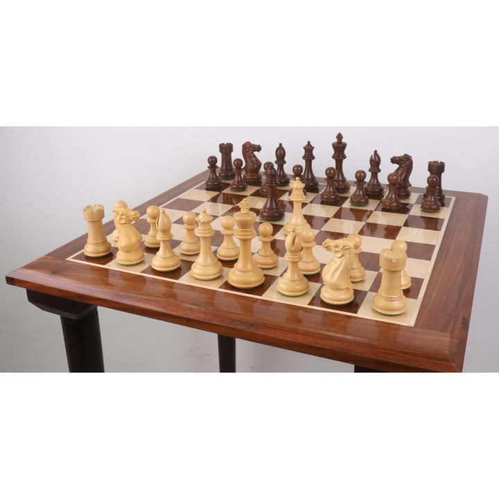 Kombo af Pro Staunton Skakbrikker med 22" træ turnerings skakbræt bord
