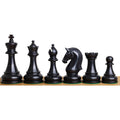 4.3" Sovereign Crown Luxury Staunton Chess Set - Chess Pieces Only - Lacquered Distress Antiqued Boxwood & Ebony - Triple Weighted