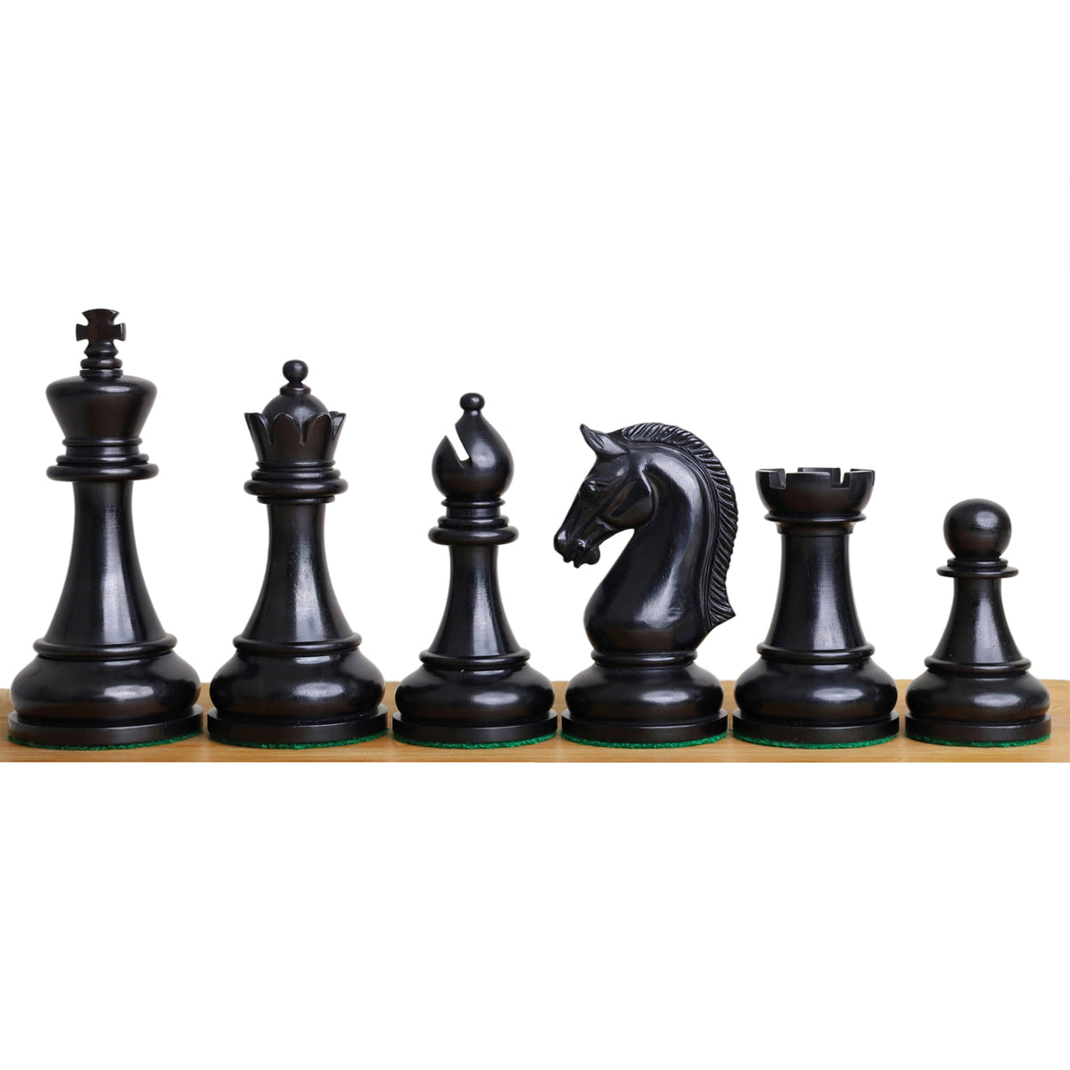 4.3" Sovereign Crown Luxury Staunton Chess Set - Chess Pieces Only - Lacquered Distress Antiqued Boxwood & Ebony - Triple Weighted