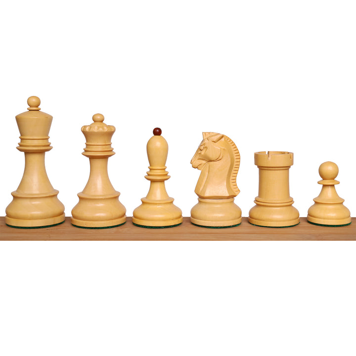 Lot comprenant un jeu d'échecs Fischer Dubrovnik des années 1950, de 3,8 pouces, en bois de rose et buis, avec échiquier et coffret