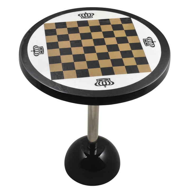 Minimalistisches Messing-Metall-Luxus-Schachfiguren - Brett - und Tisch-Set - 21" hoch