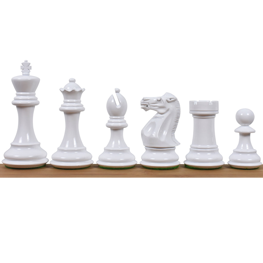 Combo of 4.1" Pro Staunton Weighted Red & White Painted Wooden Chess Set - Pieces in Boxwood with Chess Board & Storage Box