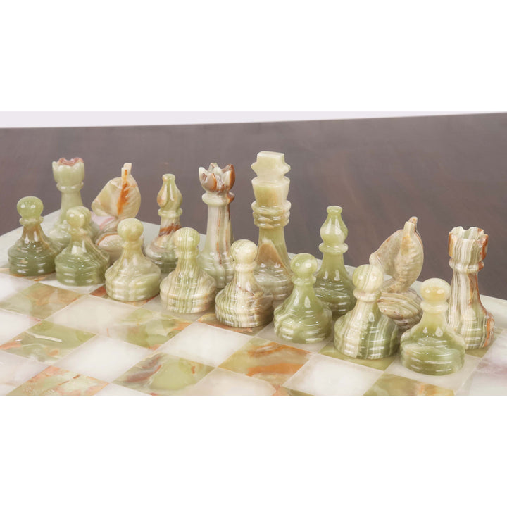 Onyx Marble & Stone Chess Pieces & Board Combo Set - 15" - Handcrafted Chess Set - Warehouse Clearance - Europe Shipping Only