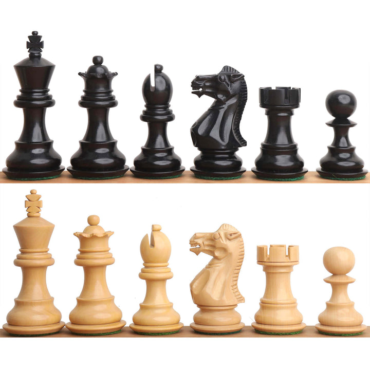 Combo of 3.1" Pro Staunton Luxury Chess Set - Pieces in Ebony wood with Board and Box