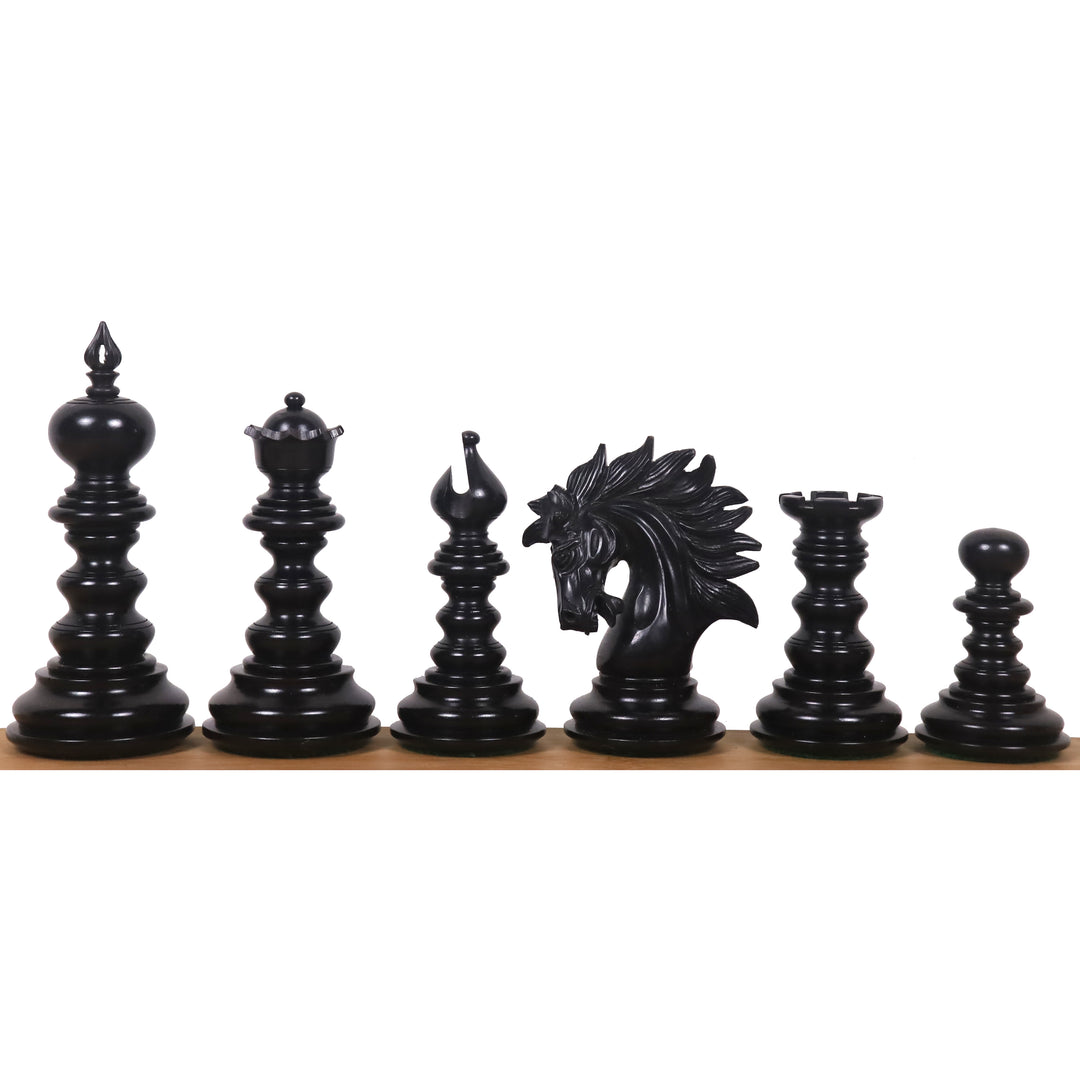 4.3" Marengo Luxe Staunton Schaakset - Alleen schaakstukken - Ebbenhout Driedubbelgewicht