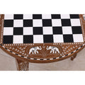24" Boutique Luxury Round Chess Board Table with Staunton Chess Pieces - Weighted Ebonised Boxwood