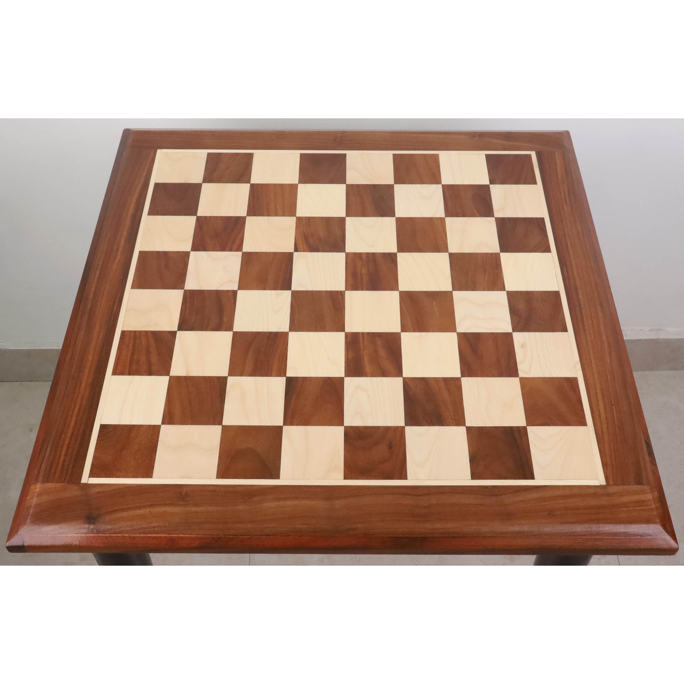 22" Tournament Chess Board Table with Stoppers - 26" Height - Golden Rosewood