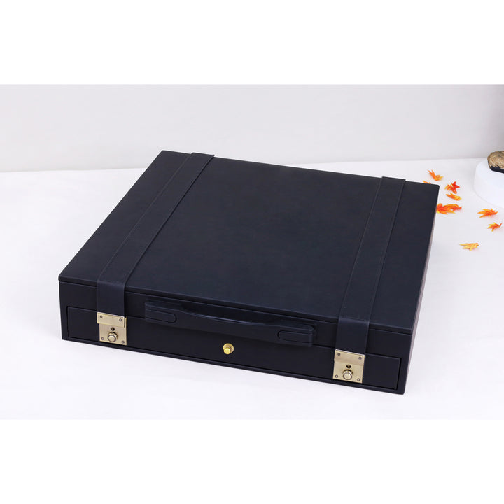 3.1" Russian Zagreb Gift Chess Set Combo - Pieces in Ebonized Boxwood with 17" Ebony Board & Storage Case
