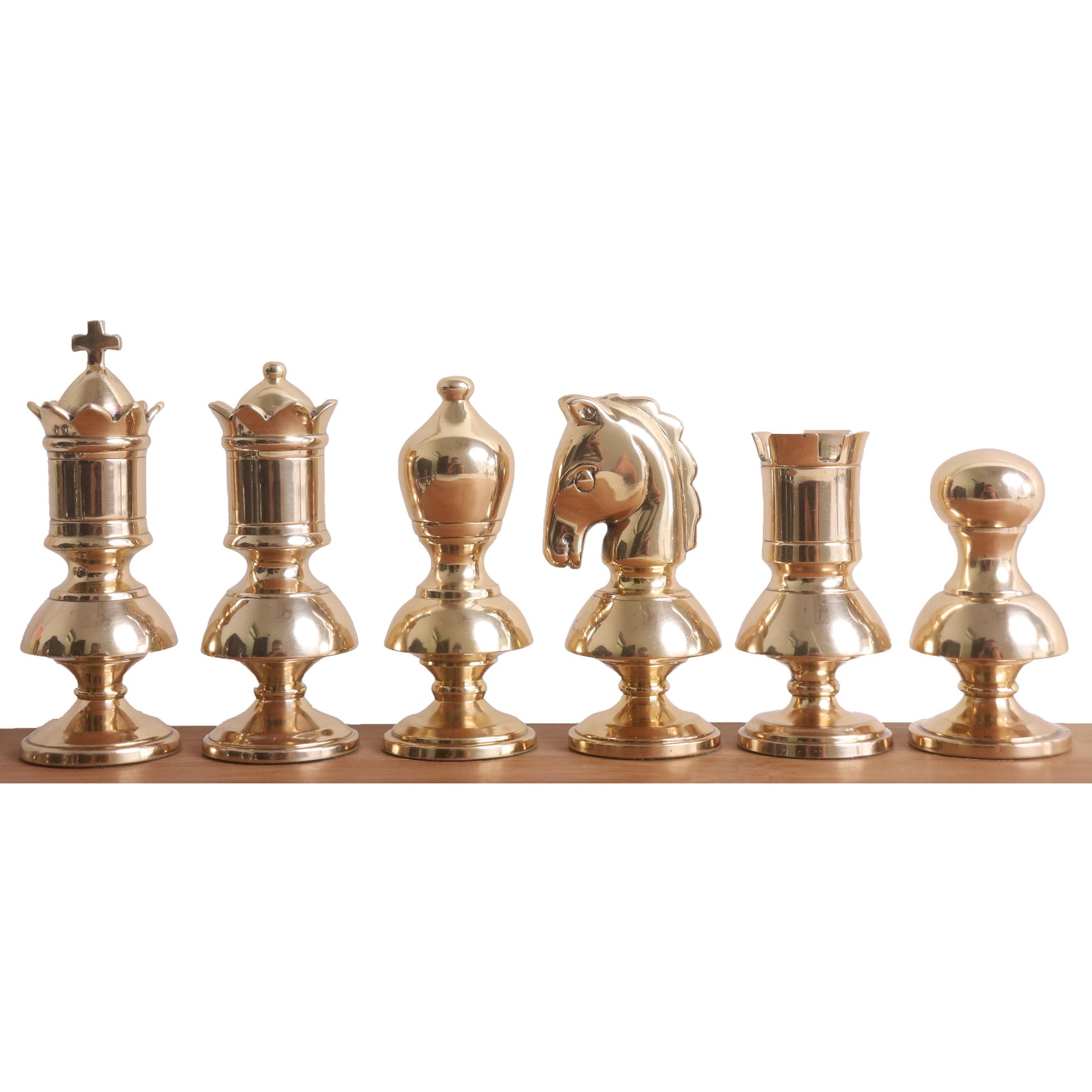 3.4" Victorian Series Brass Metal Luxury Chess Set - Pieces Only - Met