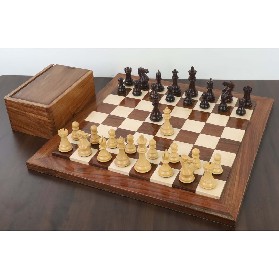 Slightly Imperfect 3.9" Professional Staunton Chess Set- Chess Pieces Only - Weighted Rosewood & Boxwood
