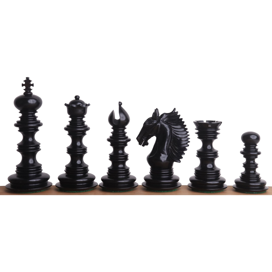 Nieznacznie niedoskonały 4,5” zestaw szachowe Gallant Knight Luksusowy Staunton - tylko szachy - potrójnie ważony - drewno hebanowe