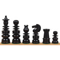 Set di scacchi St. George Pre-Staunton Calvert leggermente imperfetto da 4,3” - Solo pezzi di scacchi - Legno di bosso ed ebano antichizzato