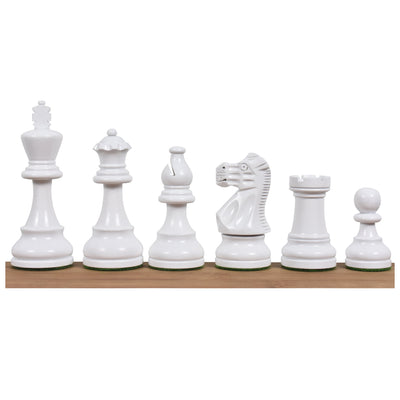 Red & Ivory White Painted Staunton Chess Pieces only set