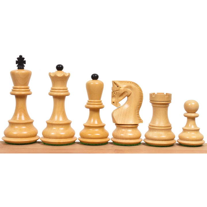 3.9" Russian Zagreb 59' Series Chess Set- Chess Pieces Only - Weighted Ebonised wood - Warehouse Clearance - USA Shipping Only