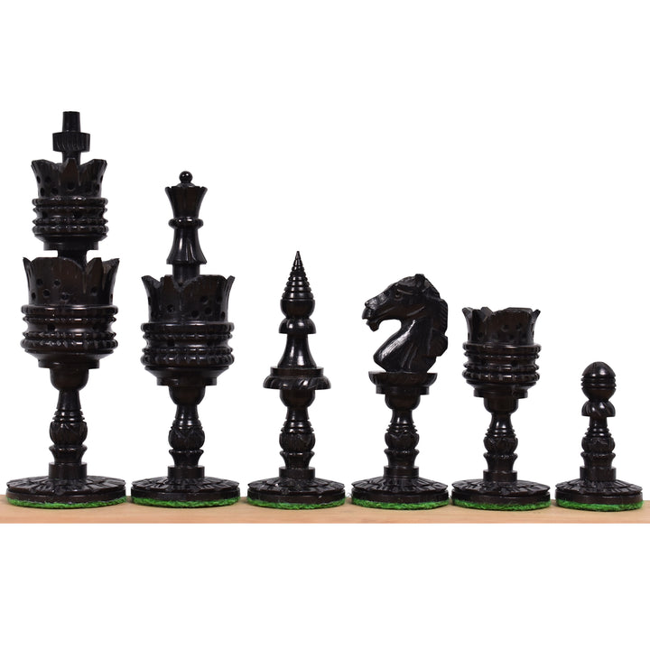 4.1" Lotus Series Hand Carved Chess Set- Chess Pieces Only - Camel Bone - Warehouse Clearance - USA Shipping Only