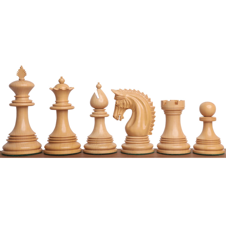 Zestaw luksusowych szachów Augustus Staunton 4,2" z 23-calową dużą szachownicą z drewna hebanowego i klonowego oraz pudełkiem do przechowywania