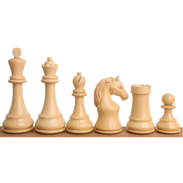 Slightly Imperfect Piatigorsky Cup Reproduced Chess Set- Chess Pieces Only- Ebony Wood – 5″ King