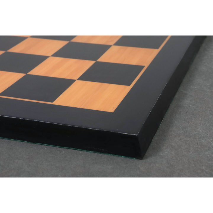 21” drewniana plansza szachowa z nadrukiem - antyczne bukszpan i heban - kwadrat 55 mm - matowe wykończenie