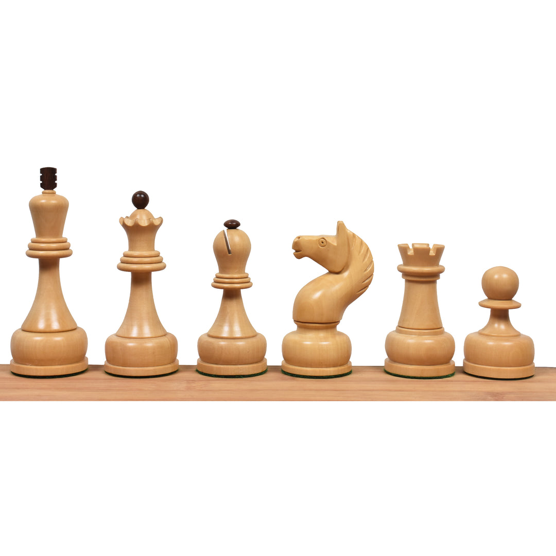 Slightly Imperfect 1960's Soviet Championship Tal Chess Set- Chess Pieces Only - Golden Rosewood - 4" King