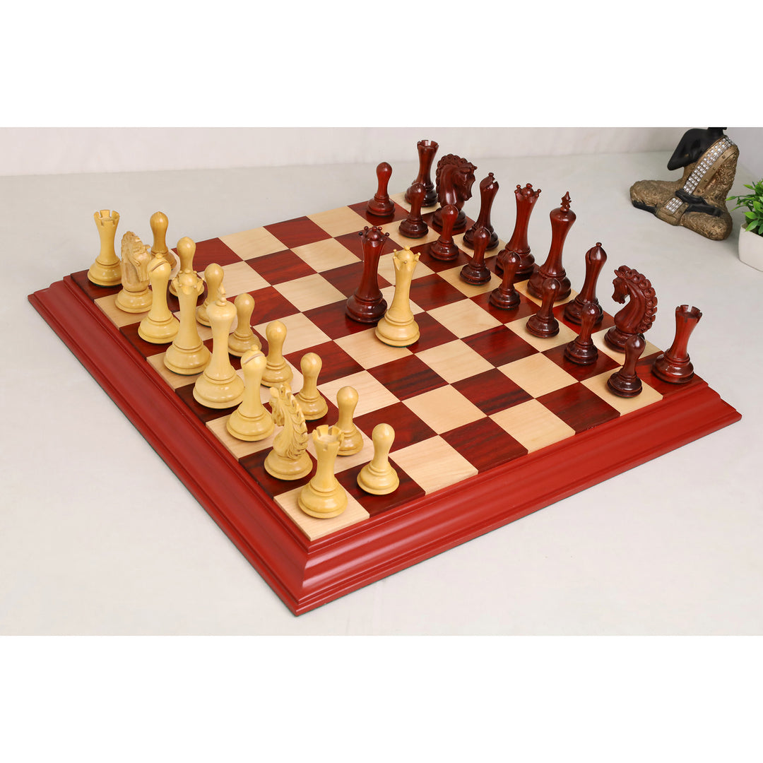 4.6" Avant Garde Luxury Staunton Chess Set - Bud Rosewood and Boxwood - Triple Weight with Board and Box
