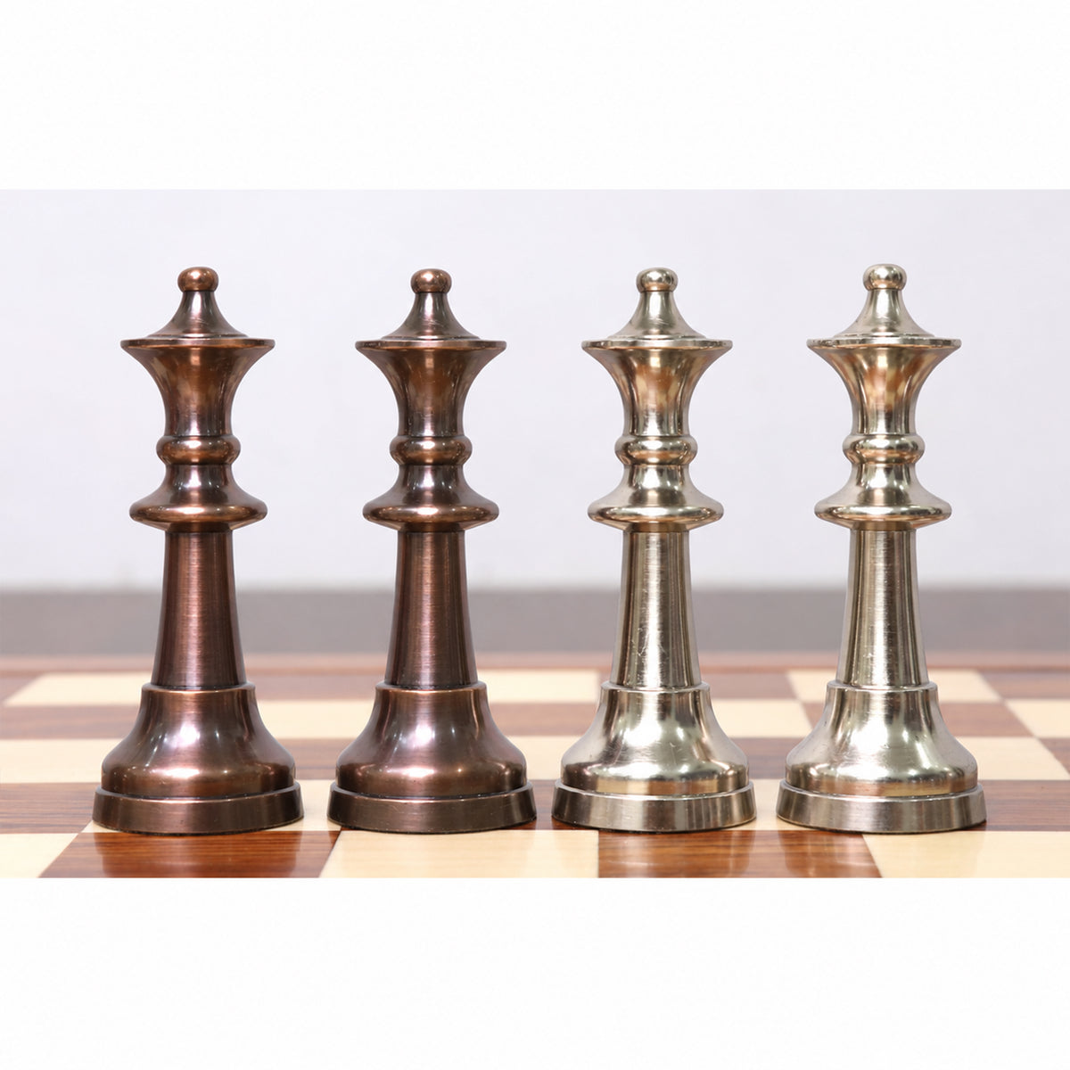 3.5" Elegance Series Brass Metal Luxury Chess Set - Pieces Only- Antiqued Copper