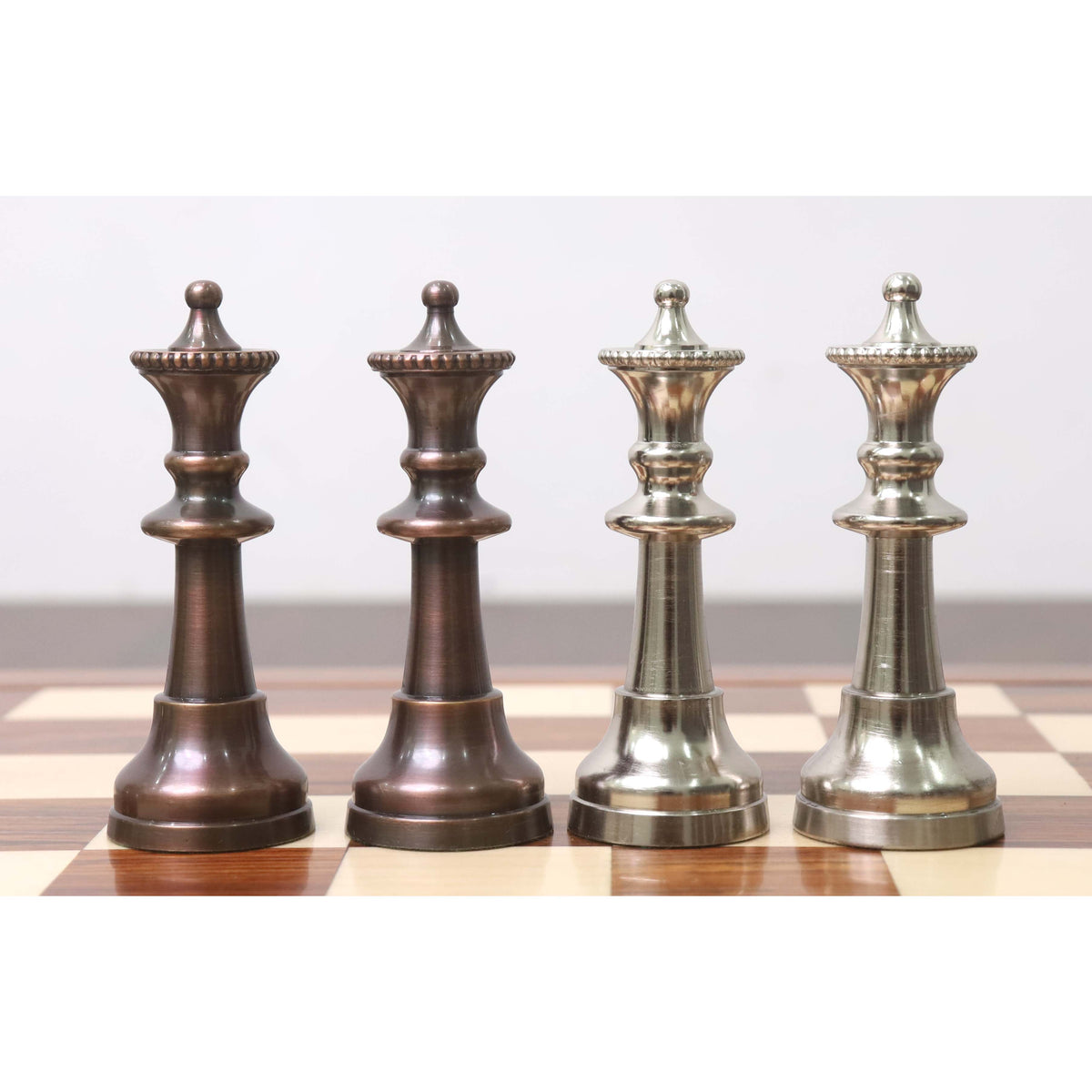 Slightly Imperfect 3.5" Elegance Series Brass Metal Luxury Chess Set - Pieces Only- Antiqued Copper - Warehouse Clearance - USA Shipping Only