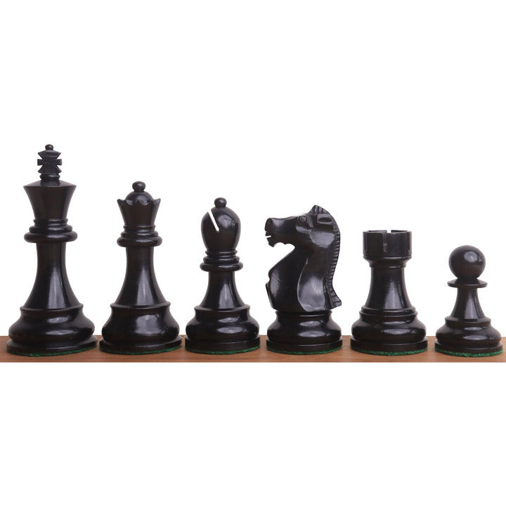 Slightly Imperfect 1972 Championship Fischer Spassky Chess Set - Chess Pieces Only - Double Weighted Ebony wood