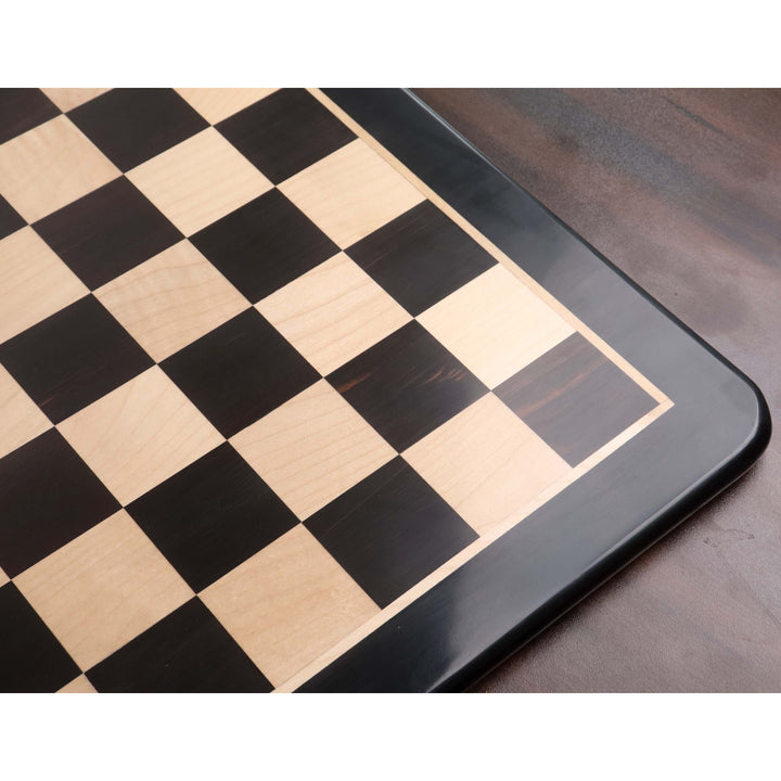 Slightly Imperfect 21" Solid Inlaid Ebony & Maple Wood Chess board - Square of 55 mm - Warehouse Clearance - Europe Shipping Only