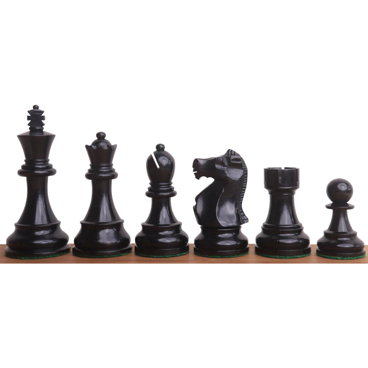 1972 Championship Fischer Spassky Chess Set - Tylko figury szachowe - Podwójnie obciążone drewno hebanowe