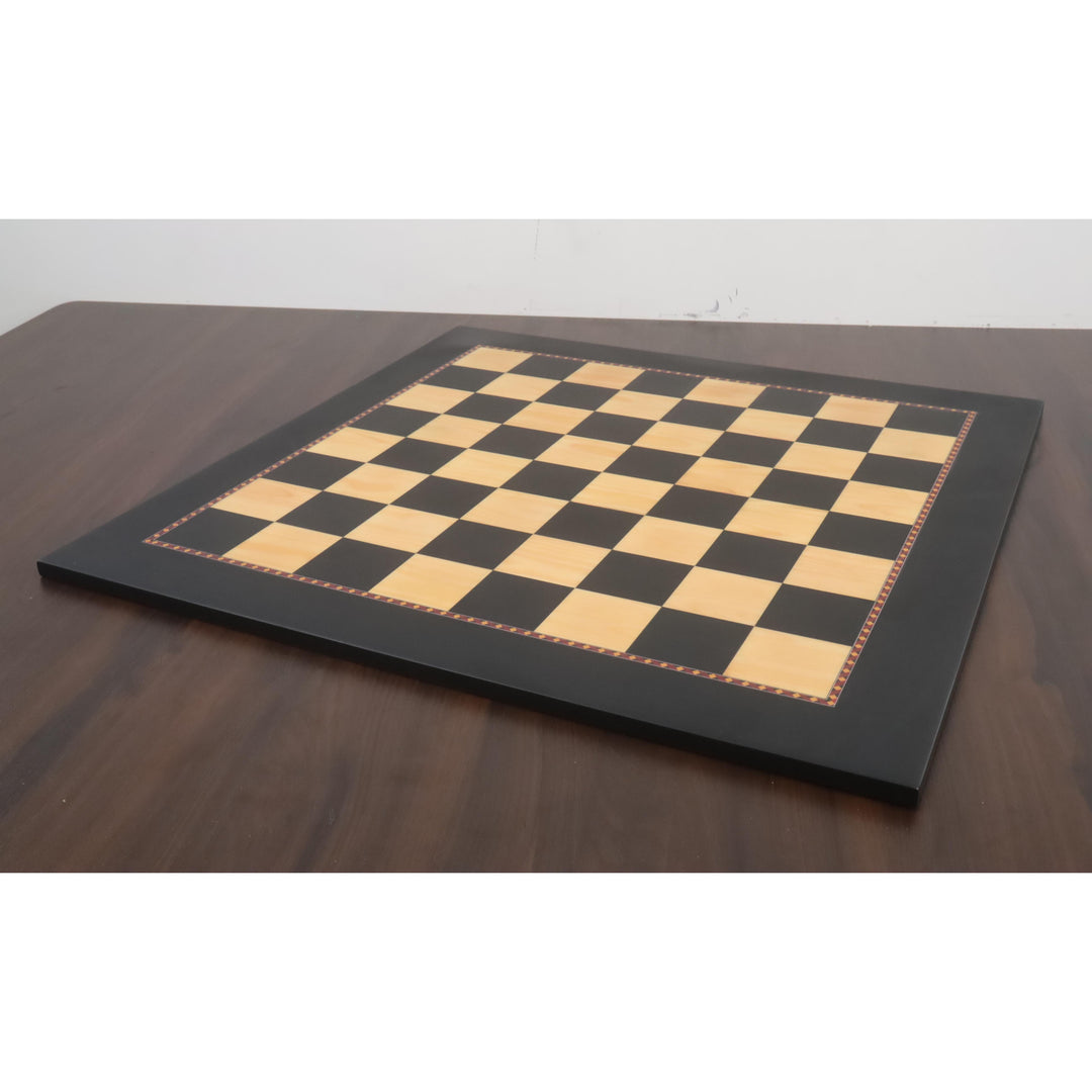 21" Queen's Gambit Printed Chess Board- Ebony & Maple - 55mm square- Matt Finish