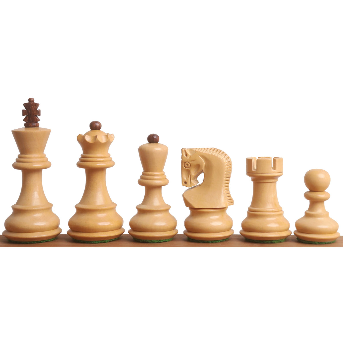3.1" 俄罗斯萨格勒布国际象棋套装组合 - 金玫瑰木棋子配棋盘和棋盒