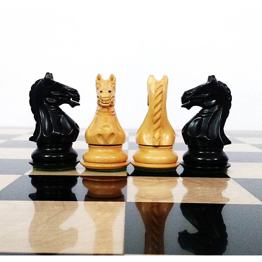 Slightly Imperfect Fierce Knight Staunton Chess Set- Chess Pieces Only - Weighted Boxwood - 3.5" Extra Queens - Warehouse Clearance - Germany Shipping Only