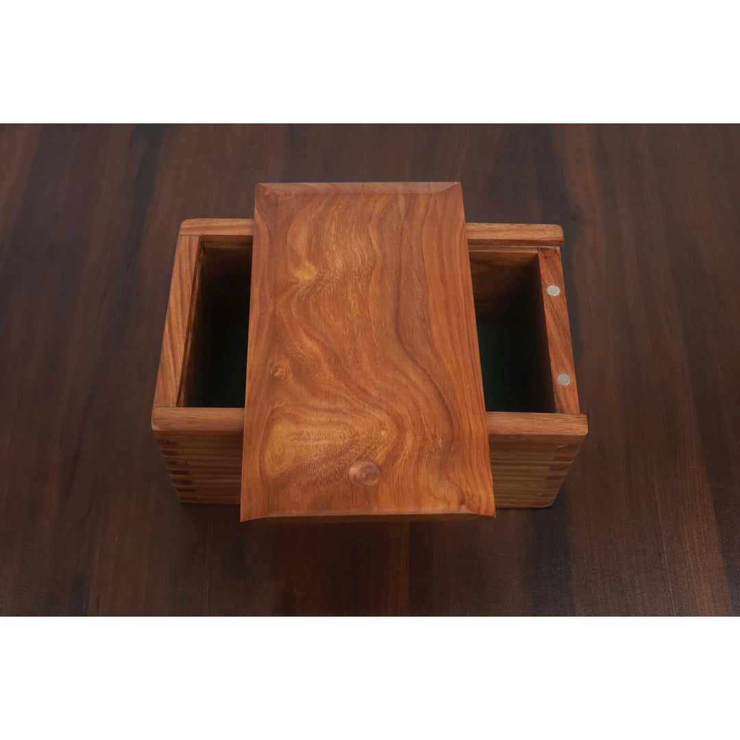 Slightly Imperfect 3.75" Artisan Carving Burnt Zagreb Chess Pieces with Storage Box - Warehouse Clearance - USA Shipping Only