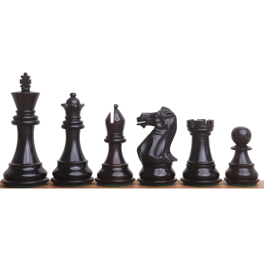 4.6 Sher-e-punjab Series Luxury Chess Set - Chess Pieces Only - Ebony Wood - Et 4.6 Sher-e-punjab Series Luxury Chess Set - Chess Pieces Only - Ebony Wood - Et