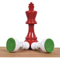Red & Ivory White Painted Staunton Chess Pieces only set