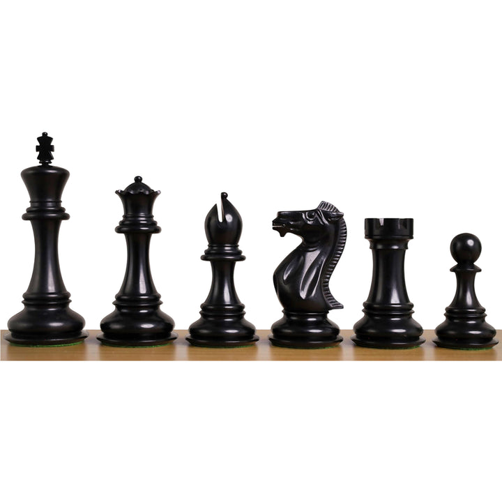 Combo of 6.3" Jumbo Pro Staunton Luxury Triple Weighted Chess Set with 26" Ebony & Maple Wood Chess Board