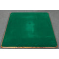 Underside of a large wooden chess board covered in premium green felt for surface protection.