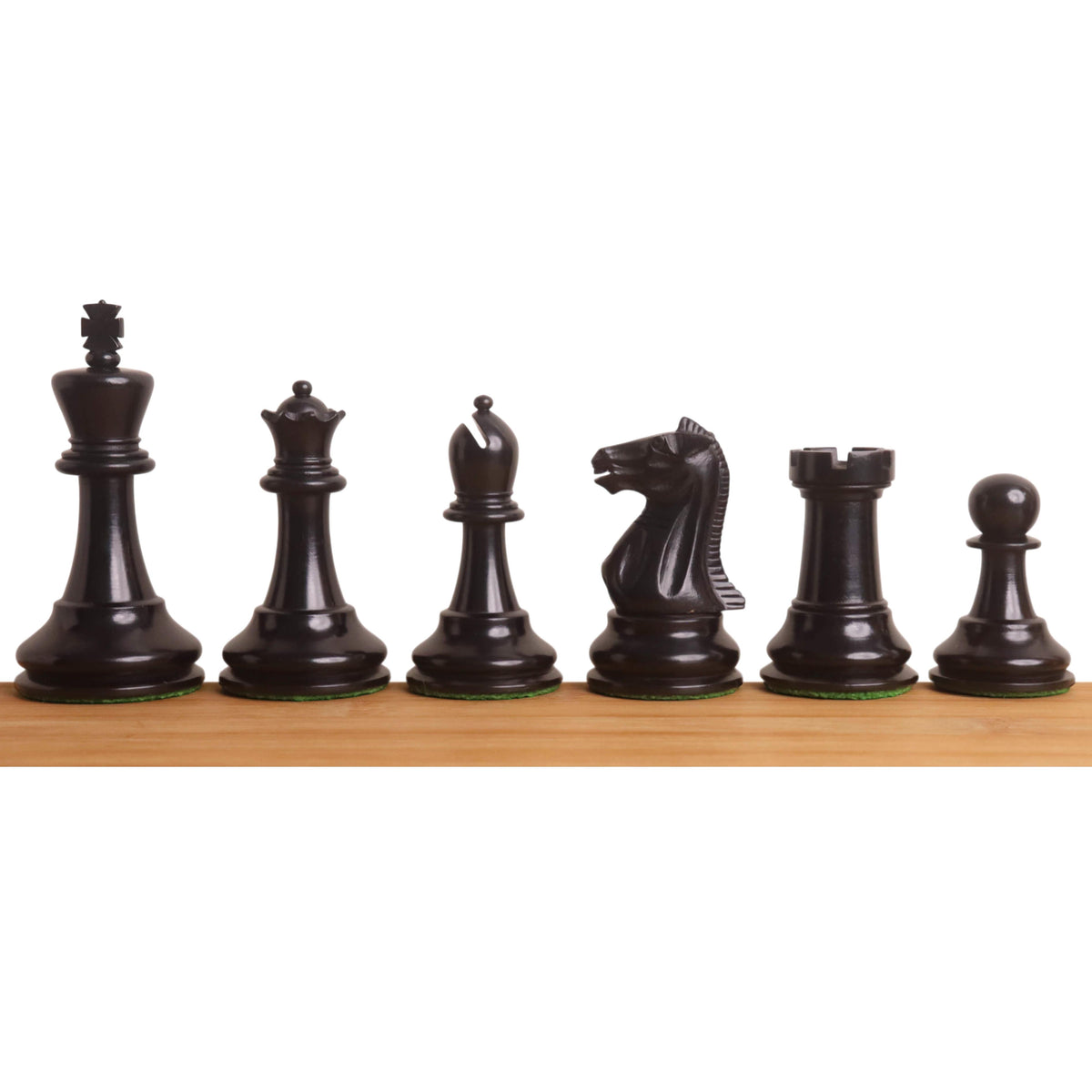 Slightly Imperfect 3.6" Golden Castle Craftsman Reproduction Chess Set - Chess Pieces Only - Antiqued & Ebonised Boxwood